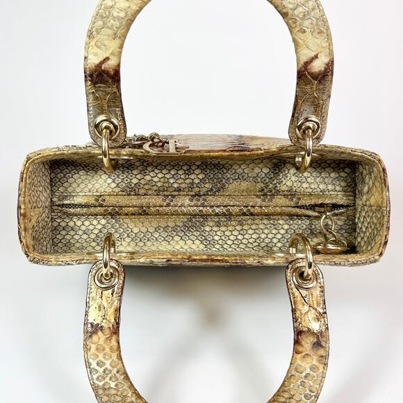 Christian Dior Metallic Snakeskin Medium Lady Dior Bag - Picture 8 of 15